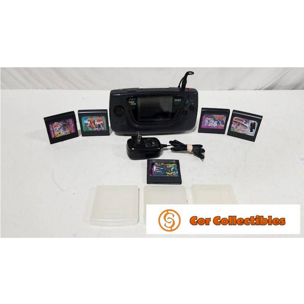 Sega Game Gear Portable Video Game System w RARE PowerBack, Cord & Games